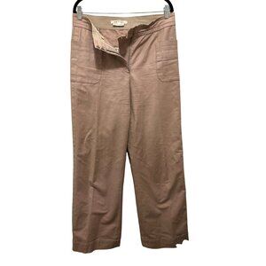 Women's Mark Jacobs Pants Size 10 Beige Cotton Wide Leg Pants Pockets